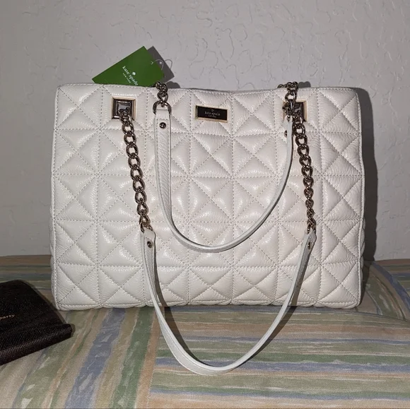 Kate Spade NY Sedgewick Place Phoebe Shoulder Bag Purse Quilted Cream Ivory - Picture 11 of 15